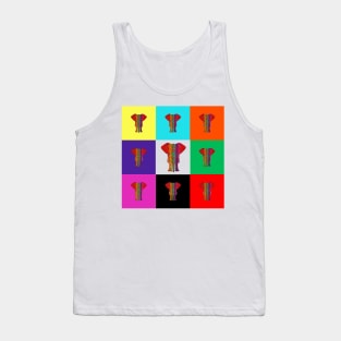 Rainbow Elephant Color Quilt Tank Top